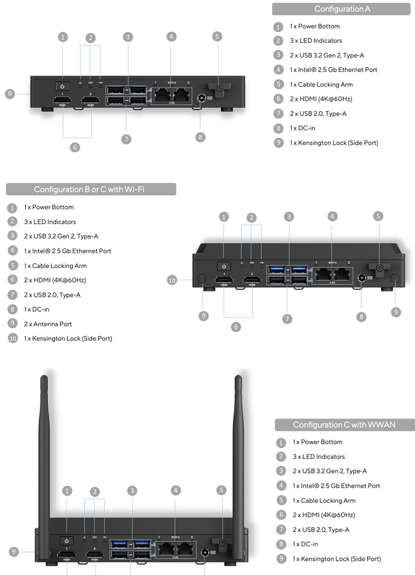 Mechanical Drawing - Asus NUC 13 Rugged Embedded Box Computers